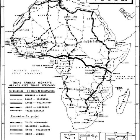 Map Of The Trans African Highway Project Late 1970s Rolf Hofmeier