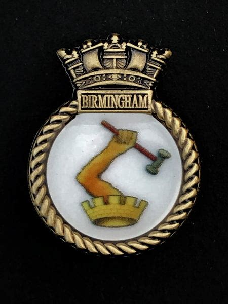 Hms Birmingham Royal Navy Ship Crest Lapel Pin Military Remembrance Pins