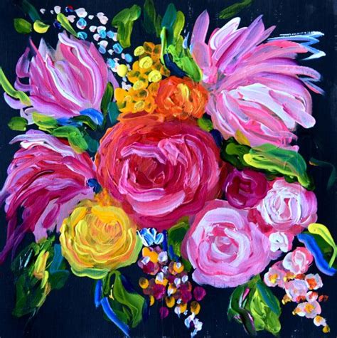 New Small Abstract Flower Painting Wedding Bouquet 12
