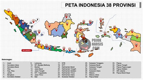Gambar Peta Indonesia Lengkap Dengan Simbol Dan Nama 38 Provinsi
