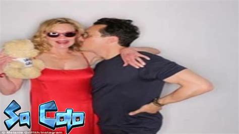 Melanie Griffith 60 Sizzles In Red Dress As She Gets A Kiss From Ben Youtube