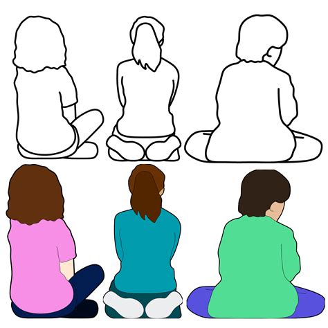 Kids Sitting Back View Clipart Made By Teachers