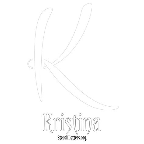 Kristina Free Printable Name Stencils With 6 Unique Typography Styles