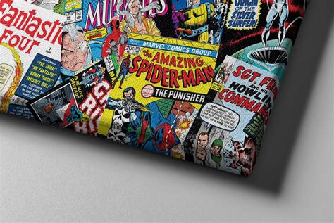 History Of Comic Books Collage Canvas Wall Art Home Decor Etsy