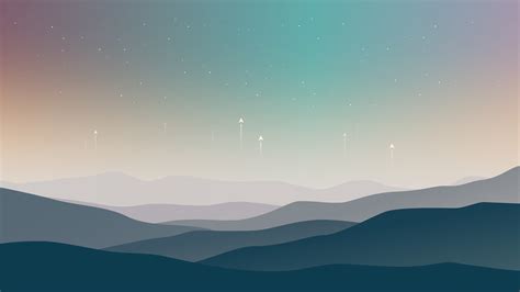 Download 3840x2160 Landscape Minimal Stars Mountains Horizon