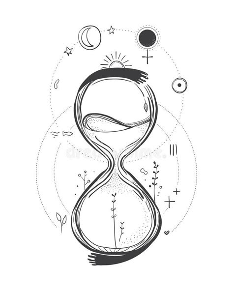 Tattoo Design Of A Hourglass Stock Illustration Hourglass