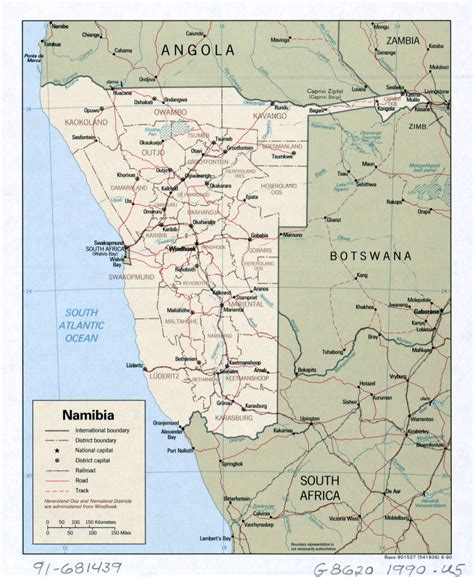 Large Detailed Political And Administrative Map Of Namibia With Roads