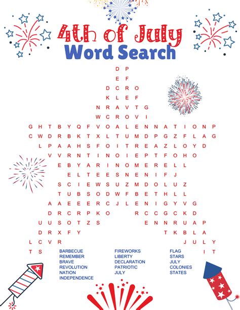 Free 4th Of July Word Search Printable I Spy Fabulous