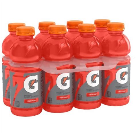 Gatorade Thirst Quencher Red Fruit Punch Electrolyte Enhanced Sports Drink Bottles Fl Oz