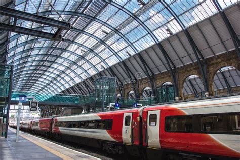 Virgin Train Is At The Kings Cross Train Station In Central London