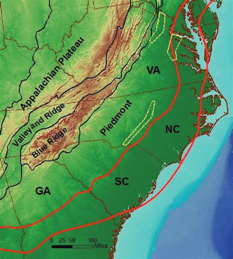 Physiographic Provinces Of The Appalachian Mountains And Portions Of