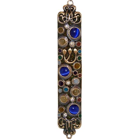 How to hang a mezuzah chabad. Jewish Mezuzah - Jeweled Cat Eye Design