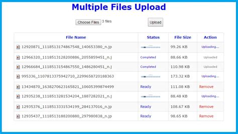 Multiple File Uploads With Progress Bar Using Javascript In Php Free