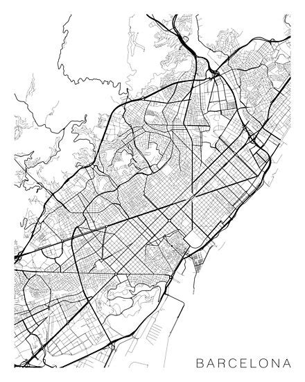 There are no comments for barcelona map black and white. "Barcelona Map, Spain - Black and White" Poster by ...