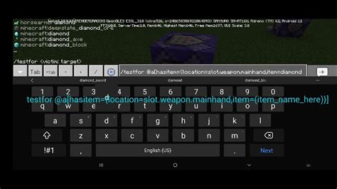 Mcpebedrock Editions New Command Selector Detect Player Holding