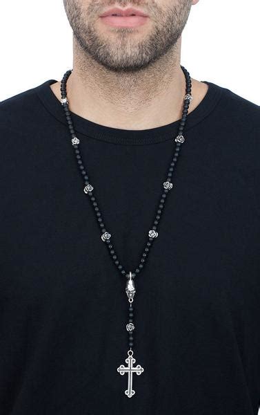 We also offer hundreds of buttons from mill hill, debbie mumm and just another button company! Mens Rosary Necklace | Cross Onyx Bead Necklaces For Men ...