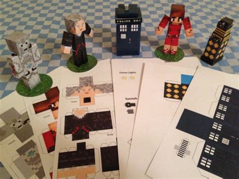 Minecraft Inspired Papercraft Dr Who Dalek Tardis Clara Cyberman