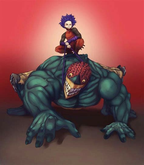 A Person Riding On The Back Of A Monster Like Creature With Purple Hair