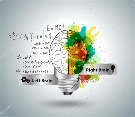 Creative Concept Of The Human Brain With Light Bulb Ideas Stock Vector