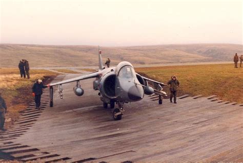 A Sea Harrier Using The Strip At Port San Carlos Built By 11 Field