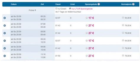 Ltur Bahn Tickets Restplätze Ab 17 € 19
