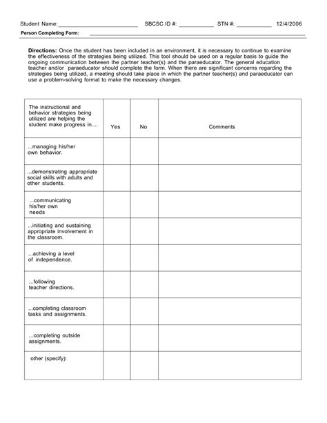 Student Evaluation Form Template Hq Printable Documents Gambaran