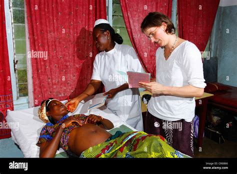 Midwife And Doctor Examining A Pregnant Woman Hospital Manyemen