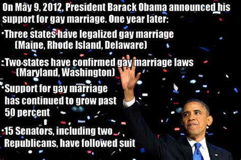 Obamas Gay Marriage Endorsement One Year Later Photo Huffpost