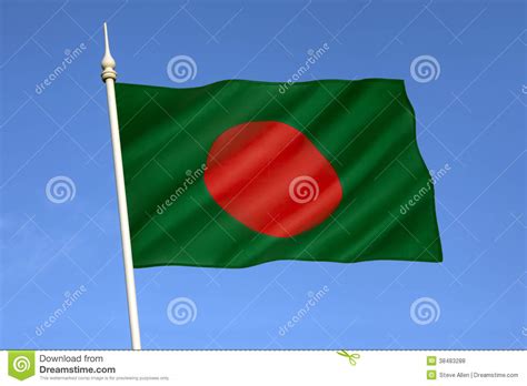 Bangladesh se trouve en asie continentale. Drapeau du Bangladesh photo stock. Image du indicateur ...