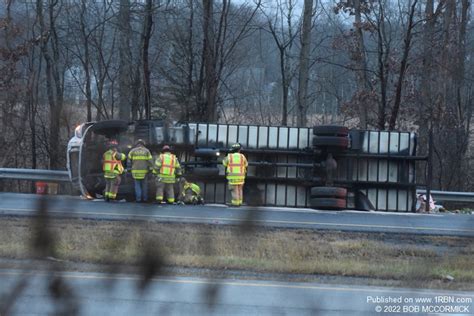 Tractor Trailer Rolls Over On Nys Thruway