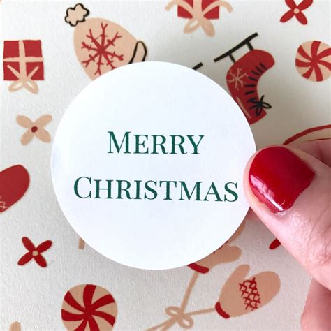 Merry Christmas Stickers Christmas Card Seal Holiday Party Etsy