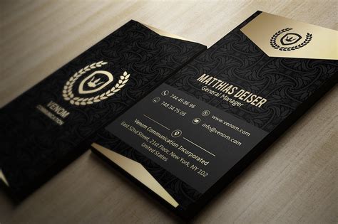 Gold And Black Business Card Creative Photoshop Templates ~ Creative
