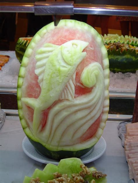 Watermelon Fish With Images Watermelon Art Vegetable Carving