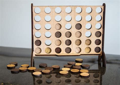Wooden Connect Four Board Game Custom Colors Etsy