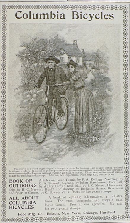 1893 Columbia Bicycles Ad Vintage Bicycle Ads