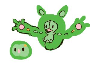 Reuniclus is a psychic pokémon which evolves from duosion. Happy Reuniclus family! - Drawception