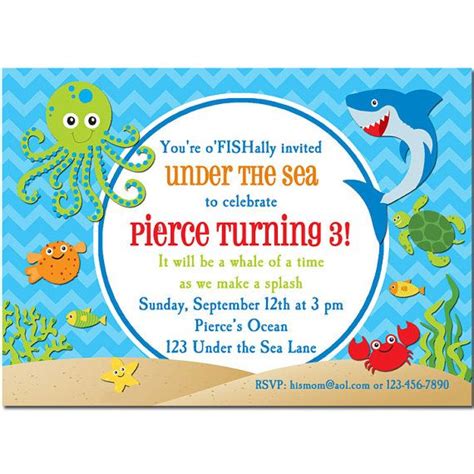 Under the Sea Invitation Printable or Printed with FREE | Etsy | Sea