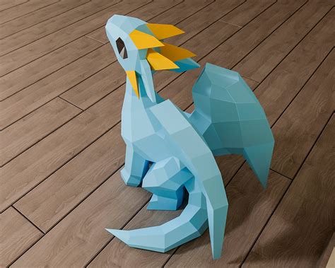 15simple Blue Dragon Papercraft Template Kaydensz