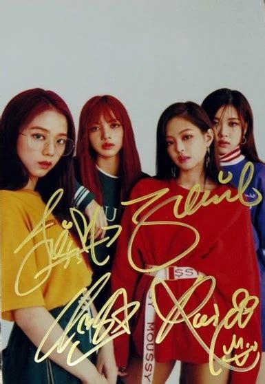 Blackpink Autographed Hand Signed Group Photo 46 Inches K Pop Free