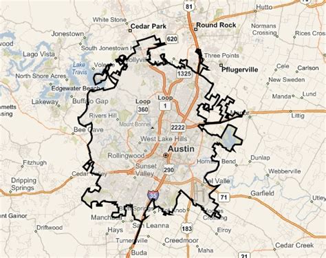Austin Tx City Limits Map Topographic Map World