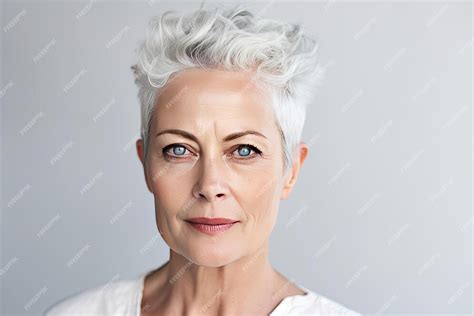 Premium Ai Image Beautiful Gorgeous 50s Mid Aged Mature Woman Looking At Camera Isolated On