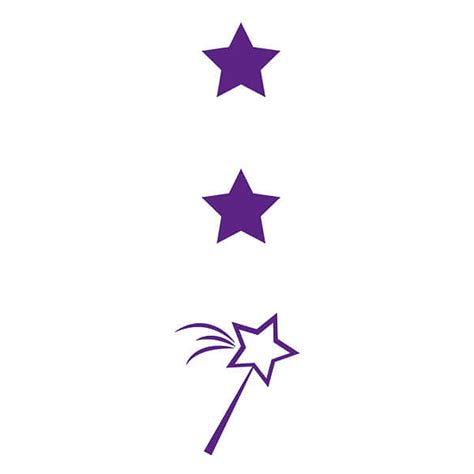 Two Stars And A Wish Stamper Purple Ink 10mm X 35mm