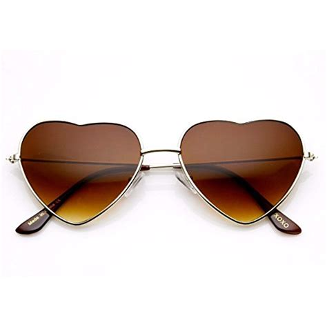 womens fashion thin metal heart shaped sunglasses gold you can get additional details at the