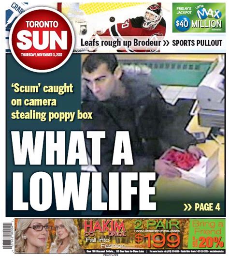 Read the latest breaking news & headlines from toronto, ontario covering all the issues and events in and around the city. Toronto Sun Cover Reviews: 3 November 2011