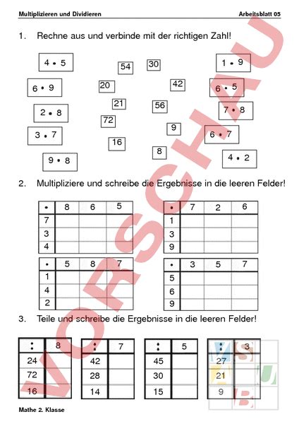 Ausmal arbeitsblätter in mathematik : Arbeitsblatt: Arbeitsblatt - Mathematik - Multiplikation