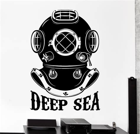 Discover the unknown deep blue sea with the top 60 best diver tattoo designs for men. Wall Vinyl Decal Diving Helmet Deep Sea Ocean Sea Home ...