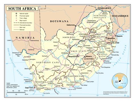 Large Detailed Political And Administrative Map Of South Africa With
