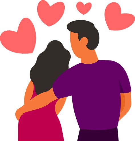 Embrace Clipart Couple Hugging In Love Vector Illustr
