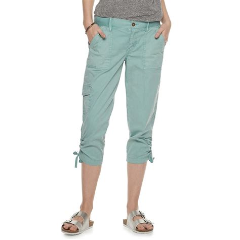 Womens Sonoma Goods For Life Ruched Midrise Capris Women Petite