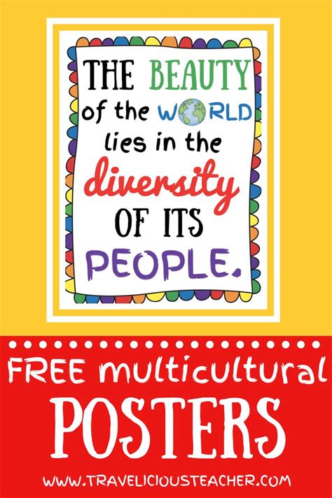 Free Multicultural Posters Multicultural Classroom Inclusion